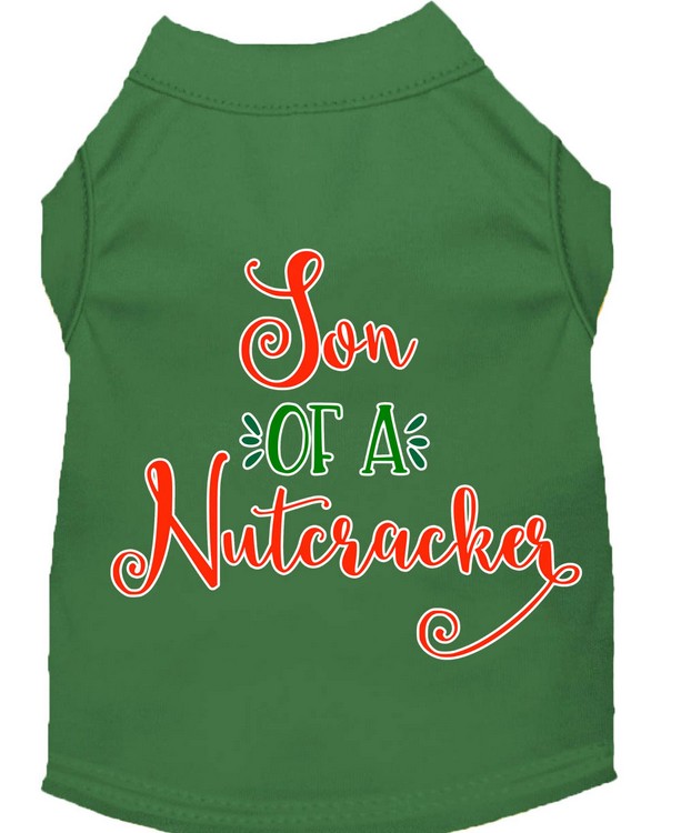 Son of a Nutcracker Screen Print Dog Shirt Green XS